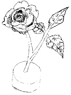 black and white rose clip art